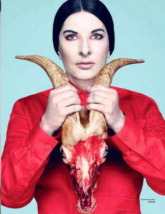 Marina Abramovic, a performance artist who employs occult symbolism in her "art."